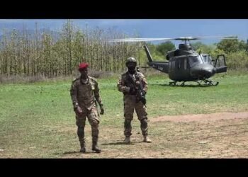 GEN.  MUHOOZI TIGHT SECURITY WHEN ARRIVING IN KITGUM